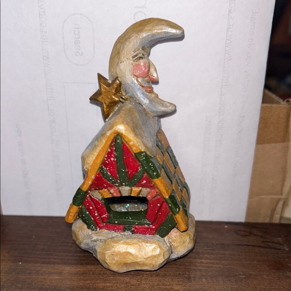 PAM SCHIFFERL Moon & Star Chalet Ornament Whimsical Festive